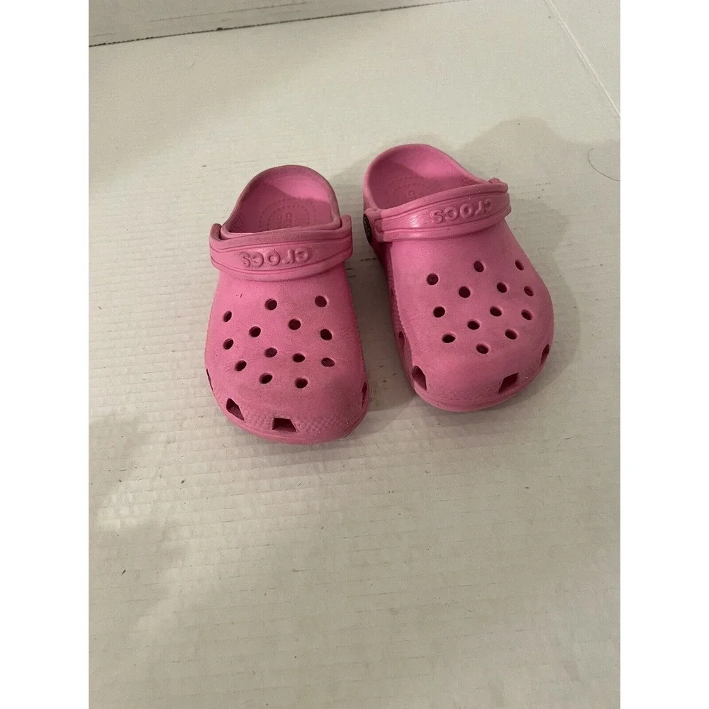 Kids Crocs Pink Classic Clog‎ Crocs Size C10-Iconic Crocs Comfort